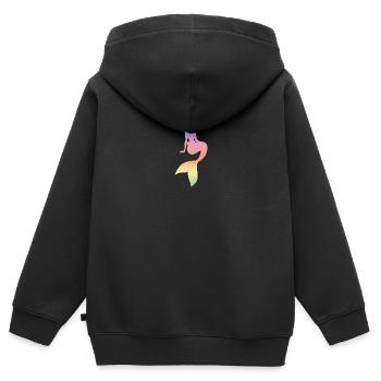 Meerjungfrau - Kinder Premium Organic Zip Hoodie - Schwarz - Hinten - AI Model Kid Male (0cm)