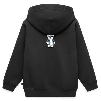 Lustiger Sommer Eisbär - Kinder Premium Organic Zip Hoodie - Schwarz - Hinten - AI Model Kid Male (0cm)