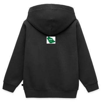Saudi Arabien - Kinder Premium Organic Zip Hoodie - Schwarz - Hinten - AI Model Kid Male (0cm)