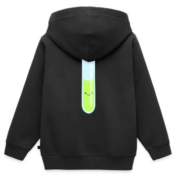 tube à essai flacon tube expérience chimie chimie chimie chimie - Sweat Premium à capuche zippé enfant bio - noir - Dos - AI Model Kid Male (0cm)