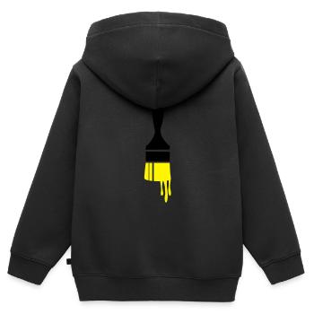 dripping paint brush - Kids Premium Organic Zip-up Hoodie - black - Back - AI Model Kid Male (0cm)