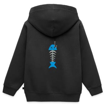 Poissons poissons des pêcheurs de poissons crâne s - Sweat Premium à capuche zippé enfant bio - noir - Dos - AI Model Kid Male (0cm)