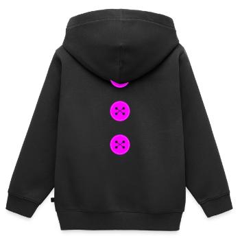 pink buttons - Kids Premium Organic Zip-up Hoodie - black - Back - AI Model Kid Male (0cm)