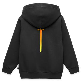 Excalibur - Schwert - Magisch / Mythos - Kinder Premium Organic Zip Hoodie - Schwarz - Hinten - AI Model Kid Male (0cm)