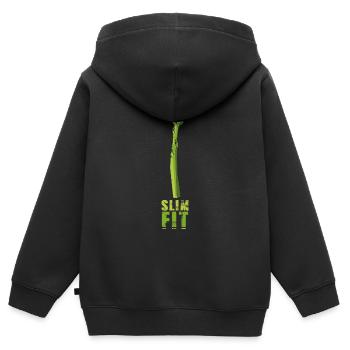 slim fit,spragel, green asparagus, fitness,sport - Kids Premium Organic Zip-up Hoodie - black - Back - AI Model Kid Male (0cm)