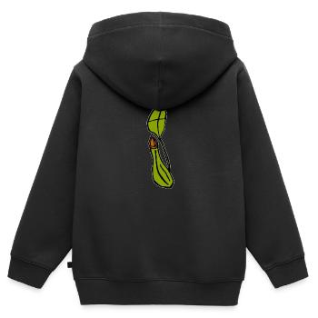 Plante carnivore piège à mouches Sarracénie Plante - Sweat Premium à capuche zippé enfant bio - noir - Dos - AI Model Kid Male (0cm)