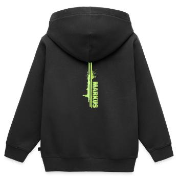 Farbklecks Markus - Kinder Premium Organic Zip Hoodie - Schwarz - Hinten - AI Model Kid Male (0cm)