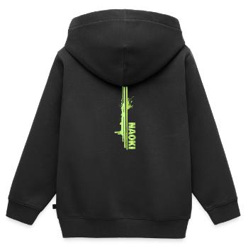 Farbklecks Naoki - Kinder Premium Organic Zip Hoodie - Schwarz - Hinten - AI Model Kid Male (0cm)