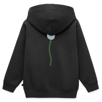 Mohn Kapsel - Kinder Premium Organic Zip Hoodie - Schwarz - Hinten - AI Model Kid Male (0cm)