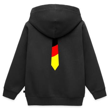 cravate allemagne - Sweat Premium à capuche zippé enfant bio - noir - Dos - AI Model Kid Male (0cm)