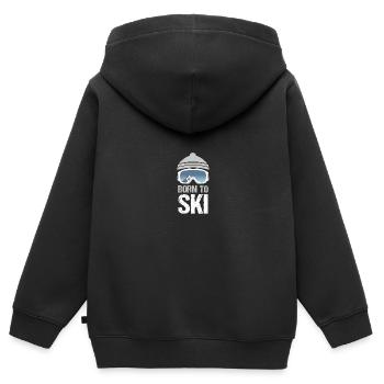BORN TO SKI Winter Wintersport Geschenkidee - Kinder Premium Organic Zip Hoodie - Schwarz - Hinten - AI Model Kid Male (0cm)
