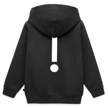 Modèle de modèle de point d’exclamation Modèle - Sweat Premium à capuche zippé enfant bio - noir - Dos - AI Model Kid Male (0cm)