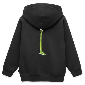 sport,fitness,spargel,grüner spargel,turnschuhe - Kinder Premium Organic Zip Hoodie - Schwarz - Hinten - AI Model Kid Male (0cm)