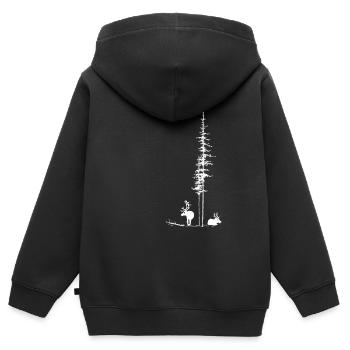 2 Reindeer under fir trees - Kids Premium Organic Zip-up Hoodie - black - Back - AI Model Kid Male (0cm)