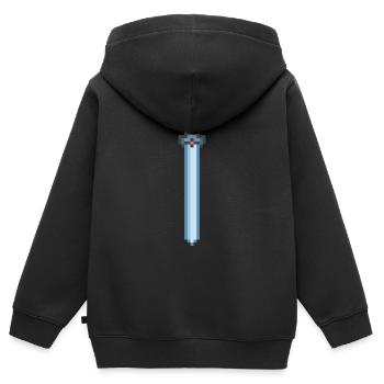 Épée de fer - Sweat Premium à capuche zippé enfant bio - noir - Dos - AI Model Kid Male (0cm)
