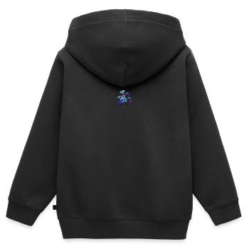 Bouquet Fleurs Jardin Fleuristerie Jardinage - Sweat Premium à capuche zippé enfant bio - noir - Dos - AI Model Kid Male (0cm)