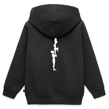 Gymnastique Gymnastique Acrobatie Gymnastique Sport - Sweat Premium à capuche zippé enfant bio - noir - Dos - AI Model Kid Male (0cm)
