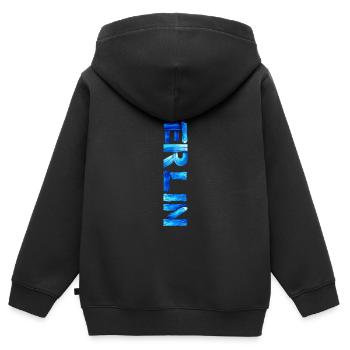 Berlin : ville de la diversité - Sweat Premium à capuche zippé enfant bio - noir - Dos - AI Model Kid Male (0cm)