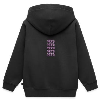 Style 1973 - Kinder Premium Organic Zip Hoodie - Schwarz - Hinten - AI Model Kid Male (0cm)