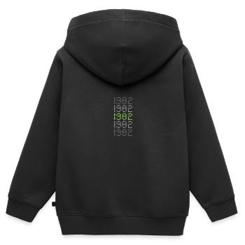 1982 - Sweat Premium à capuche zippé enfant bio - noir - Dos - AI Model Kid Male (0cm)
