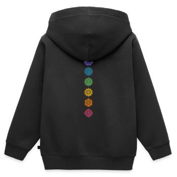 Regenbogen Chakra Yoga Meditation Sommer Festival - Kinder Premium Organic Zip Hoodie - Schwarz - Hinten - AI Model Kid Male (0cm)