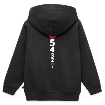 65432N1 Motorrad Geschwindigkeit - Kinder Premium Organic Zip Hoodie - Schwarz - Hinten - AI Model Kid Male (0cm)