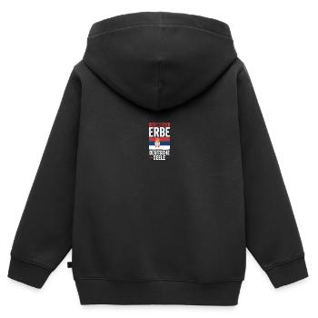 Serbe Serbe Allemagne Serbie - Sweat Premium à capuche zippé enfant bio - noir - Dos - AI Model Kid Male (0cm)