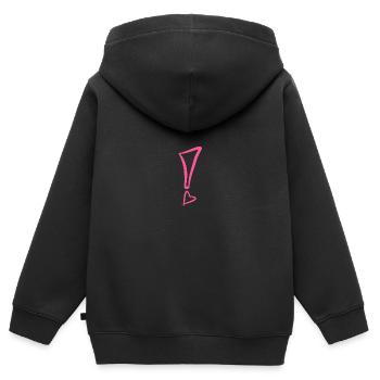 Point d'exclamation avec coeur - Sweat Premium à capuche zippé enfant bio - noir - Dos - AI Model Kid Male (0cm)
