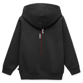 Restez fort - Sweat Premium à capuche zippé enfant bio - noir - Dos - AI Model Kid Male (0cm)