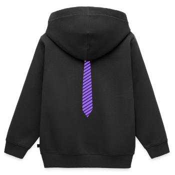 Krawatte - Kinder Premium Organic Zip Hoodie - Schwarz - Hinten - AI Model Kid Male (0cm)