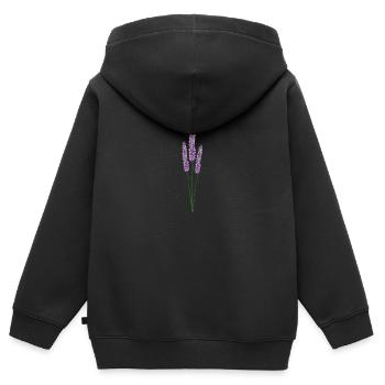 Zweig von Lavendel Provence Nature Violet - Kinder Premium Organic Zip Hoodie - Schwarz - Hinten - AI Model Kid Male (0cm)