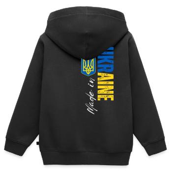 Made in Ukraine, I love Ukraine - Kids Premium Organic Zip-up Hoodie - black - Back - AI Model Kid Male (0cm)