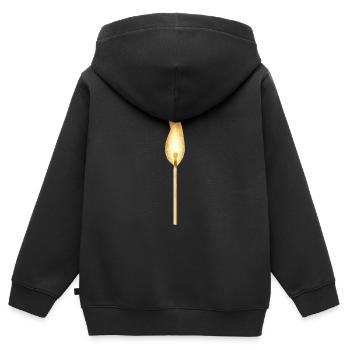 Polyart brennendes Streichholz - Kinder Premium Organic Zip Hoodie - Schwarz - Hinten - AI Model Kid Male (0cm)