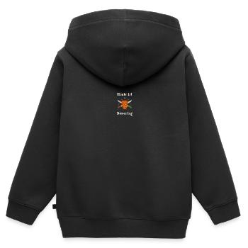 Döner Dönertag Dönerspies - Kinder Premium Organic Zip Hoodie - Schwarz - Hinten - AI Model Kid Male (0cm)