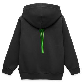 Ciboulette Poireaux Herbes Biologiques - Sweat Premium à capuche zippé enfant bio - noir - Dos - AI Model Kid Male (0cm)
