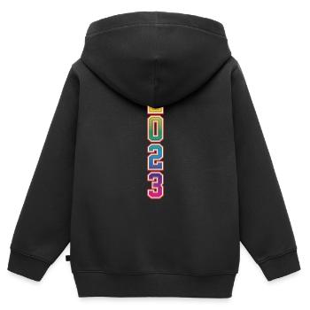 2023 - Kids Premium Organic Zip-up Hoodie - black - Back - AI Model Kid Male (0cm)