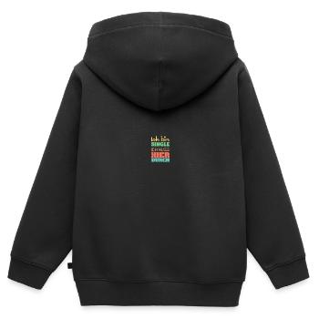 Single Alleinstehend - Kinder Premium Organic Zip Hoodie - Schwarz - Hinten - AI Model Kid Male (0cm)