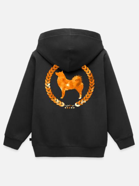Finnische Spitzohrarmee Orange - Kinder Premium Organic Zip Hoodie - Schwarz
