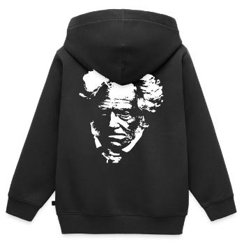 Arthur Schopenhauer - Kinder Premium Organic Zip Hoodie - Schwarz - Hinten - AI Model Kid Male (0cm)