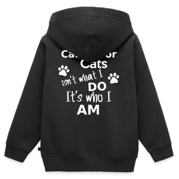 Katzen Shirt Katze Vierbeiner Katzenliebe Geschenk - Kinder Premium Organic Zip Hoodie - Schwarz - Hinten - AI Model Kid Male (0cm)