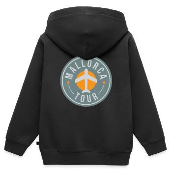 Mallorca tour airplane gift party departure trip - Kids Premium Organic Zip-up Hoodie - black - Back - AI Model Kid Male (0cm)