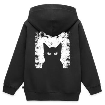 Tolle Katzen Silhouette ! Geschenkidee Katze - Kinder Premium Organic Zip Hoodie - Schwarz - Hinten - AI Model Kid Male (0cm)