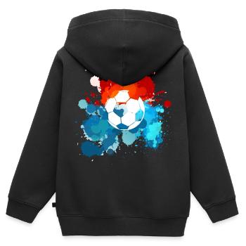 Fussball Farben. Geschenkidee! - Kinder Premium Organic Zip Hoodie - Schwarz - Hinten - AI Model Kid Male (0cm)