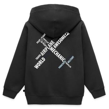 Avion - Sweat Premium à capuche zippé enfant bio - noir - Dos - AI Model Kid Male (0cm)
