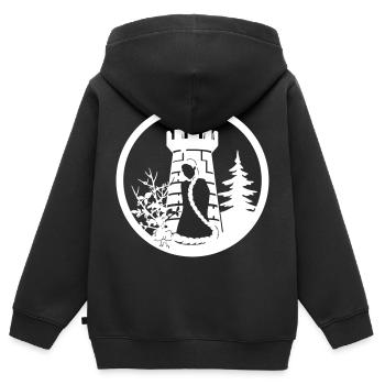 Rapunzel - Kinder Premium Organic Zip Hoodie - Schwarz - Hinten - AI Model Kid Male (0cm)