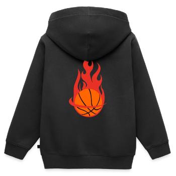 On Fire - Basketball. Gift - Kids Premium Organic Zip-up Hoodie - black - Back - AI Model Kid Male (0cm)