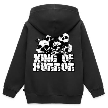 king of horror - Kids Premium Organic Zip-up Hoodie - black - Back - AI Model Kid Male (0cm)