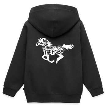 Denglisch - Kinder Premium Organic Zip Hoodie - Schwarz - Hinten - AI Model Kid Male (0cm)