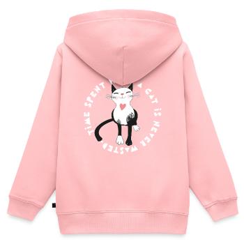 Katze Katzendame Katzenliebhaber - Kinder Premium Organic Zip Hoodie - Rosa - Hinten - AI Model Kid Female (0cm)