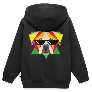 Bulldogge - Kinder Premium Organic Zip Hoodie - Schwarz - Hinten - AI Model Kid Male (0cm)